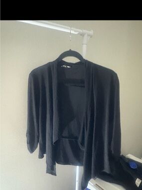 Michaels Black Open-Front Draped Cardigan